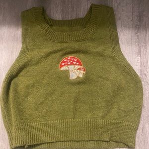 cottage core green mushroom tank<33